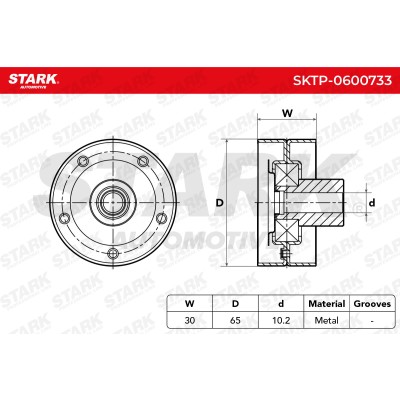 Belt Tensioner V-Ribbed Belt Stark SKTP-0600733 SKTP-0600733 - photo 6