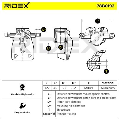 Brake Caliper RIDEX 78B0192 78B0192 - photo 6