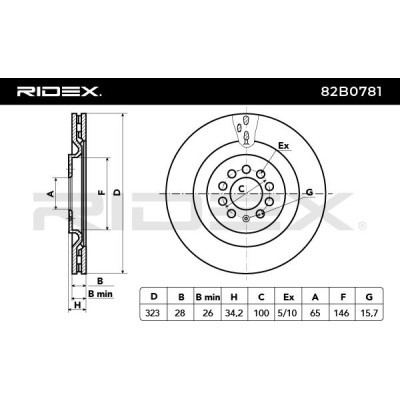 Brake Disc RIDEX 82B0781 82B0781 - photo 3