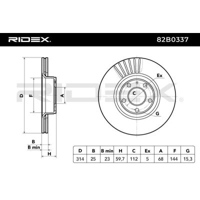 Brake Disc RIDEX 82B0337 82B0337 - photo 5