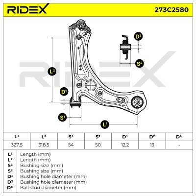 Control Arm RIDEX 273C2580 273C2580 - photo 8