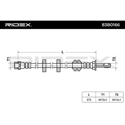 Brake Hose RIDEX 83B0166 83B0166 - photo 3