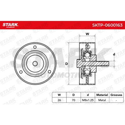Belt Tensioner V-Ribbed Belt Stark SKTP-0600163 SKTP-0600163 - photo 6