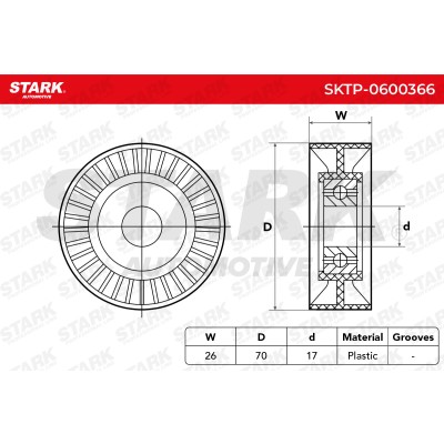 Belt Tensioner V-Ribbed Belt Stark SKTP-0600366 SKTP-0600366 - photo 6
