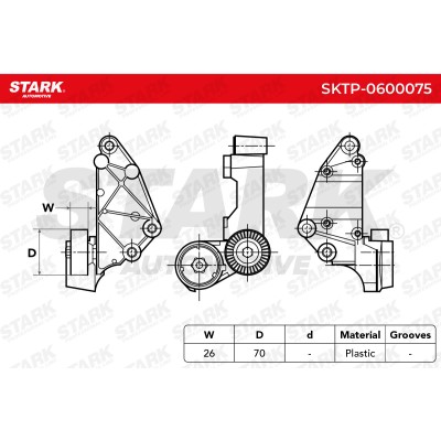 Belt Tensioner V-Ribbed Belt Stark SKTP-0600075 SKTP-0600075 - photo 6