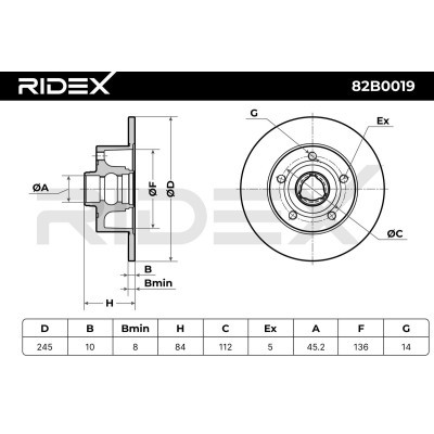 Brake Disc RIDEX 82B0019 82B0019 - photo 6