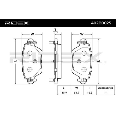Brake Pads Set RIDEX 402B0025 402B0025 - photo 4