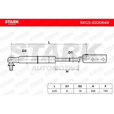 Gas Spring, boot-/cargo area Stark SKGS-0220649 SKGS-0220649 - photo 5