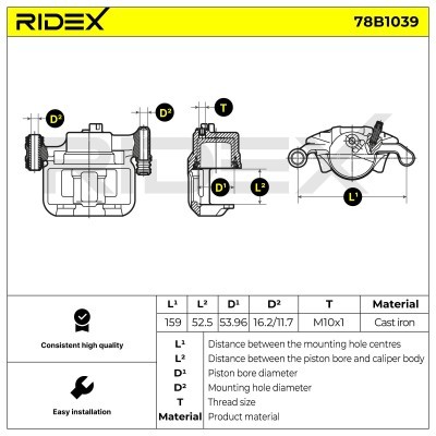 Brake Caliper RIDEX 78B1039 78B1039 - photo 6