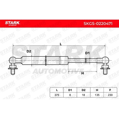 Gas Spring, boot-/cargo area Stark SKGS-0220471 SKGS-0220471 - photo 5