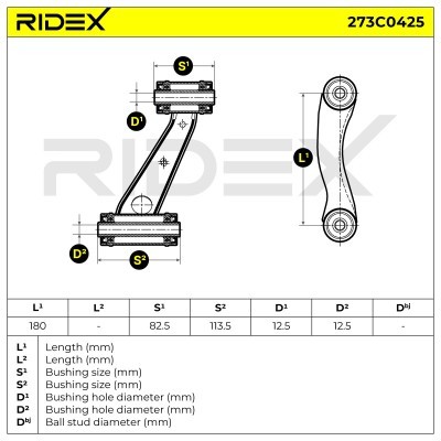 Control Arm RIDEX 273C0425 273C0425 - photo 8