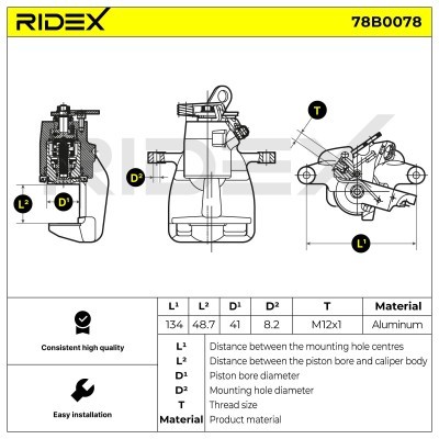 Brake Caliper RIDEX 78B0078 78B0078 - photo 5