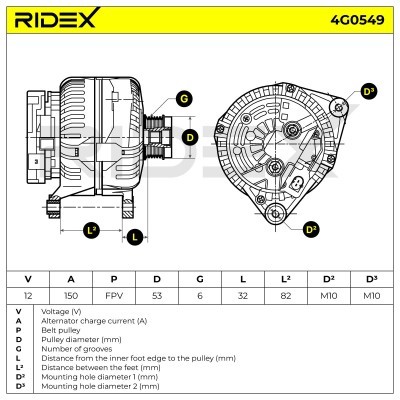 Alternator RIDEX 4G0549 4G0549 - photo 7