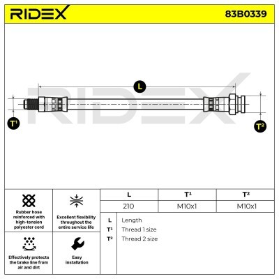 Brake Hose RIDEX 83B0339 83B0339 - photo 3
