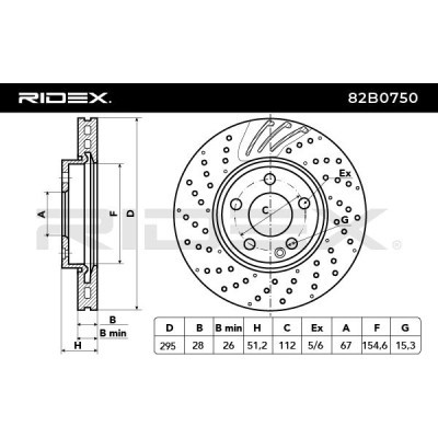 Brake Disc RIDEX 82B0750 82B0750 - photo 7