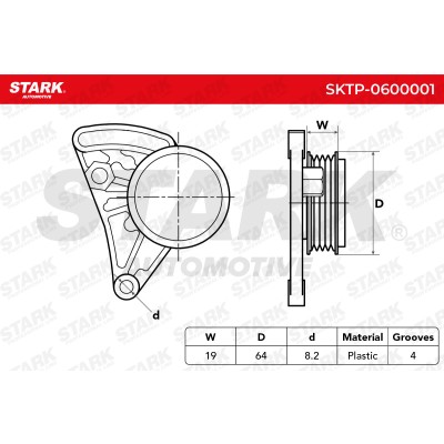 Belt Tensioner V-Ribbed Belt Stark SKTP-0600001 SKTP-0600001 - photo 5