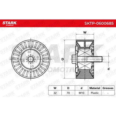 Belt Tensioner V-Ribbed Belt Stark SKTP-0600685 SKTP-0600685 - photo 6