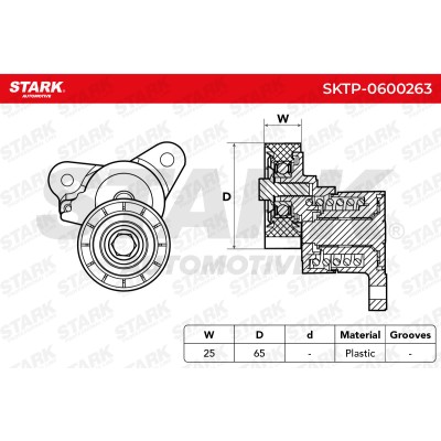 Belt Tensioner V-Ribbed Belt Stark SKTP-0600263 SKTP-0600263 - photo 6