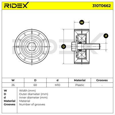Belt Tensioner V-Ribbed Belt RIDEX 310T0662 310T0662 - photo 6