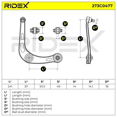 Control Arm RIDEX 273C0477 273C0477 - photo 8