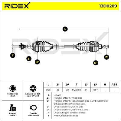 Drive Shaft RIDEX 13D0209 13D0209 - photo 7
