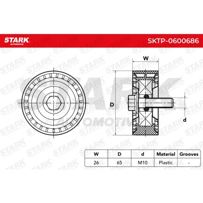 Belt Tensioner V-Ribbed Belt Stark SKTP-0600686 SKTP-0600686 - photo 6