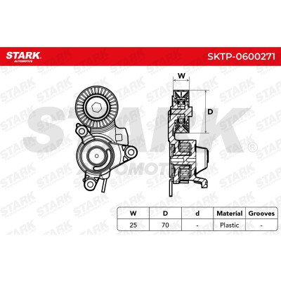 Belt Tensioner V-Ribbed Belt Stark SKTP-0600271 SKTP-0600271 - photo 5