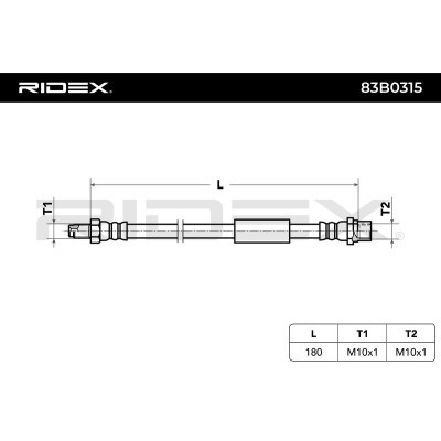 Brake Hose RIDEX 83B0315 83B0315 - photo 3
