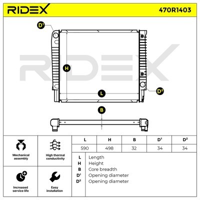 Radiator, Engine Cooling RIDEX 470R1403 470R1403 - photo 5