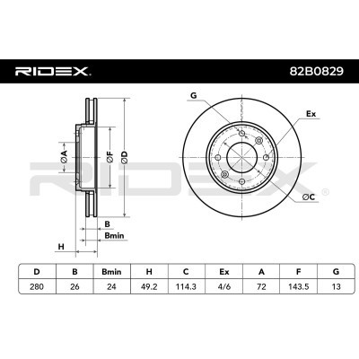 Brake Disc RIDEX 82B0829 82B0829 - photo 6