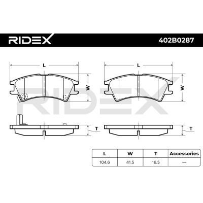 Brake Pads Set RIDEX 402B0287 402B0287 - photo 9