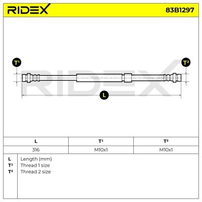 Brake Hose RIDEX 83B1297 83B1297 - photo 5