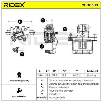 Brake Caliper RIDEX 78B0399 78B0399 - photo 8