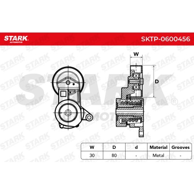 Belt Tensioner V-Ribbed Belt Stark SKTP-0600456 SKTP-0600456 - photo 5