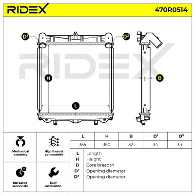 Radiator, Engine Cooling RIDEX 470R0514 470R0514 - photo 5