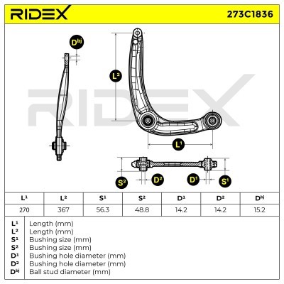 Control Arm RIDEX 273C1836 273C1836 - photo 8