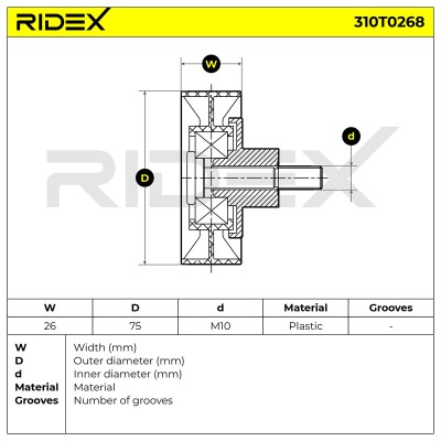 Belt Tensioner V-Ribbed Belt RIDEX 310T0268 310T0268 - photo 6