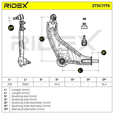 Control Arm RIDEX 273C1175 273C1175 - photo 5