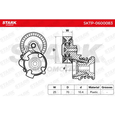 Belt Tensioner V-Ribbed Belt Stark SKTP-0600083 SKTP-0600083 - photo 7