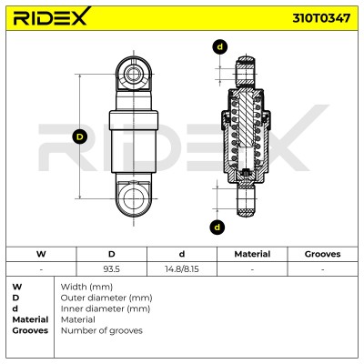 Belt Tensioner V-Ribbed Belt RIDEX 310T0347 310T0347 - photo 5