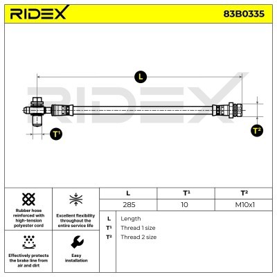 Brake Hose RIDEX 83B0335 83B0335 - photo 2