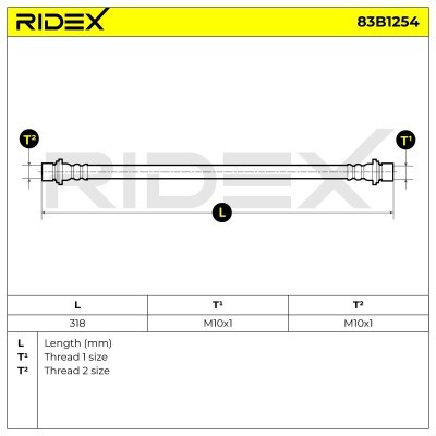 Brake Hose RIDEX 83B1254 83B1254 - photo 5