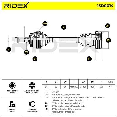 Drive Shaft RIDEX 13D0014 13D0014 - photo 5