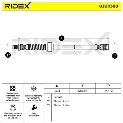 Brake Hose RIDEX 83B0388 83B0388 - photo 2