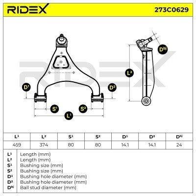 Control Arm RIDEX 273C0629 273C0629 - photo 7