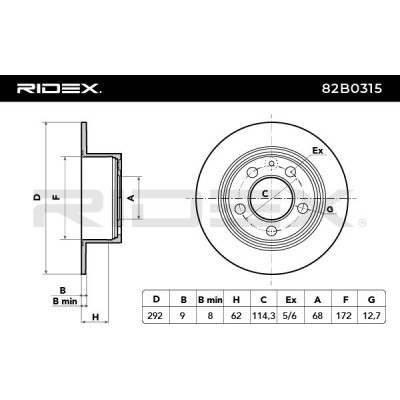 Brake Disc RIDEX 82B0315 82B0315 - photo 5