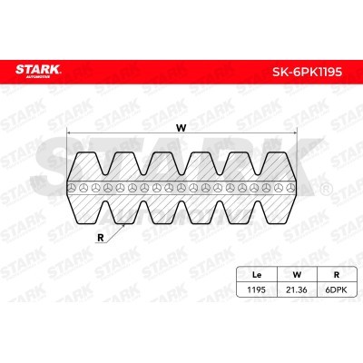 V-Ribbed Belt Stark SK-6PK1195 SK-6PK1195 - photo 5