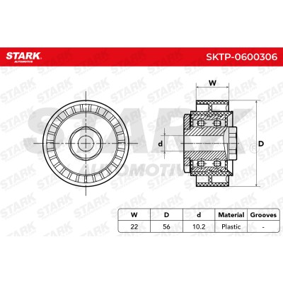 Belt Tensioner V-Ribbed Belt Stark SKTP-0600306 SKTP-0600306 - photo 6