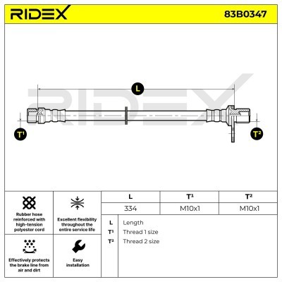 Brake Hose RIDEX 83B0347 83B0347 - photo 3