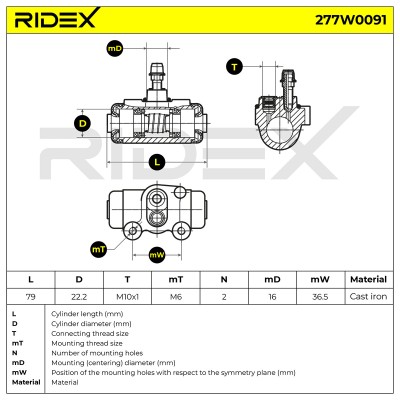 Wheel Brake Cylinder RIDEX 277W0091 277W0091 - photo 6